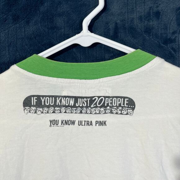 Vintage 80s Ultra Pink White green Unique Embroidered Design Baggy Woman Size 11 - Picture 5 of 8